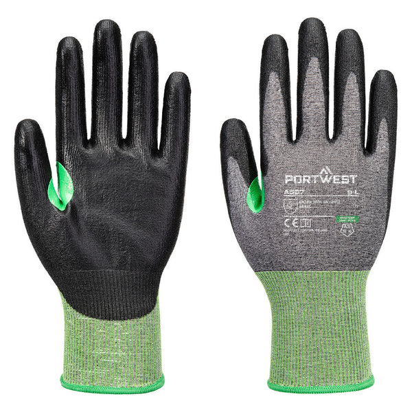 Portwest CS Cut C18 PU Glove A3, Gray/Black, Size XXL (A637G8RXXL) Each