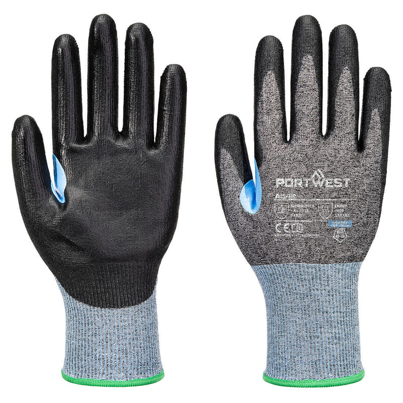 Portwest CS Cut D18 PU Glove A4, Gray/Black, Size M (A642G8RM) Each
