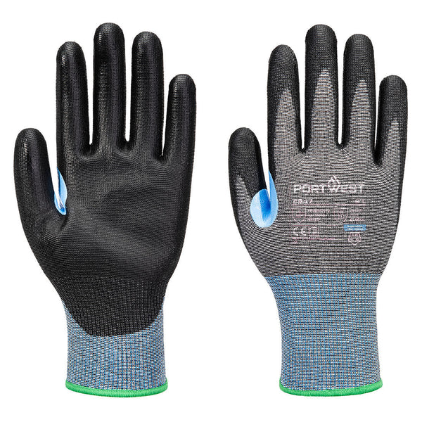 Portwest CS Cut D15 PU Glove A4, Gray/Black, Size L (A647G8RL) Each