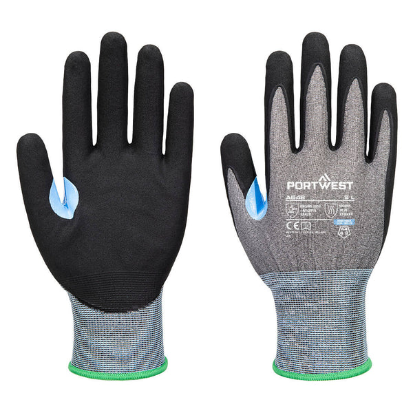 Portwest CS Cut D21 Nitrile Glove A4, Gray/Black, Size XXL (A648G8RXXL) Each