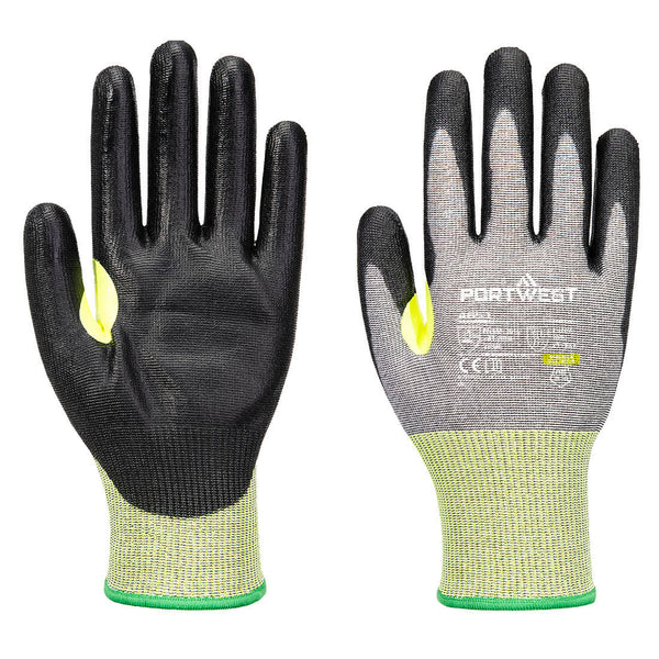 Portwest CS Cut E15 PU Glove A5, Gray/Black, Size L (A651G8RL) Each
