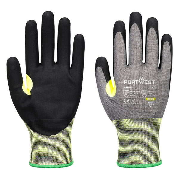 Portwest CS Cut E21 Nitrile Glove A5, Gray/Black, Size XS (A652G8RXS) Each