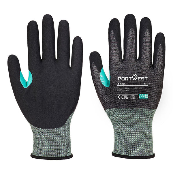 Portwest CS Cut E18 Nitrile Glove A5, Black, Size S (A661K8RS) Each