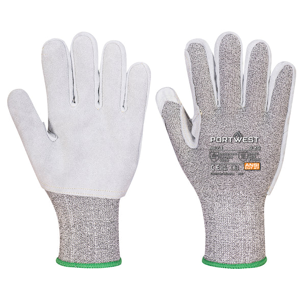 Portwest CS Cut F13 Leather Glove A7, Black, Size XXL (A674K8RXXL) Each