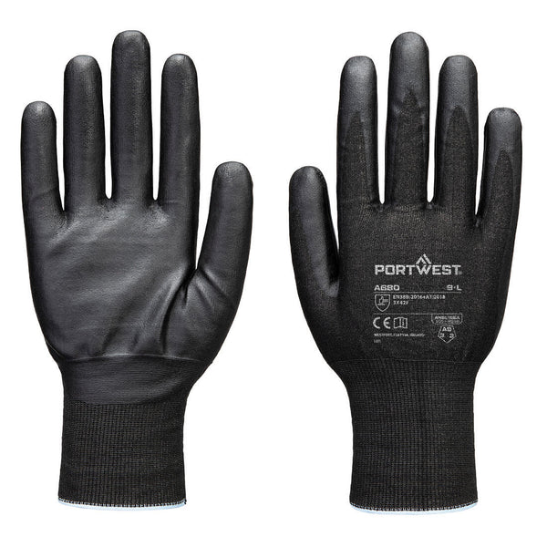 Portwest Cut F21 Nitrile Tungsten A9 Glove, Black, Size S (A680K8RS) Each