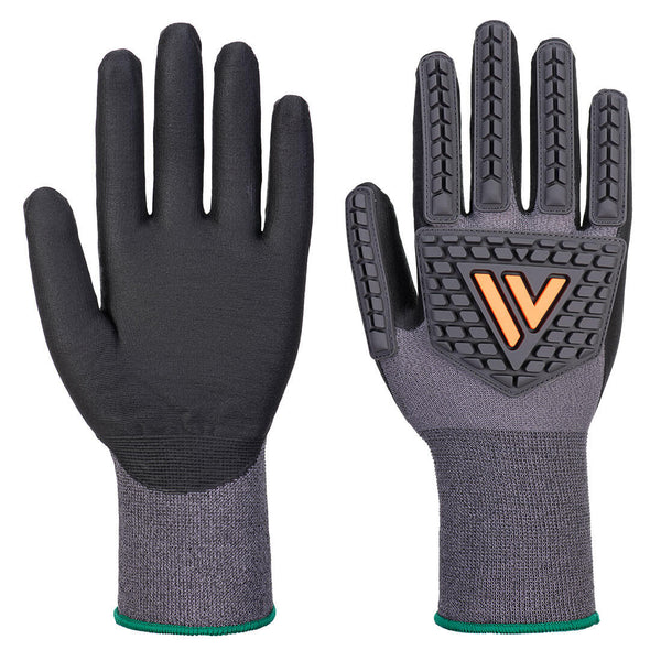 Portwest Grip 15 Nitrile Impact Glove, Black, Size M (A715K8RM) Each