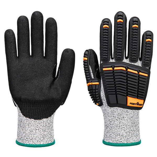 Portwest Impact C13 Nitrile Foam Glove A3, Gray/Black, Size XS (A718G8RXS) Each
