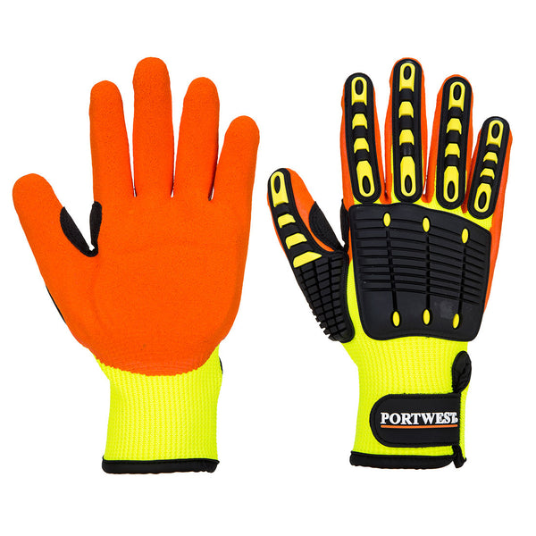 Portwest Anti Impact Grip Glove - Nitrile, Yellow/Orange, Size XXL (A721Y1RXXL) Each