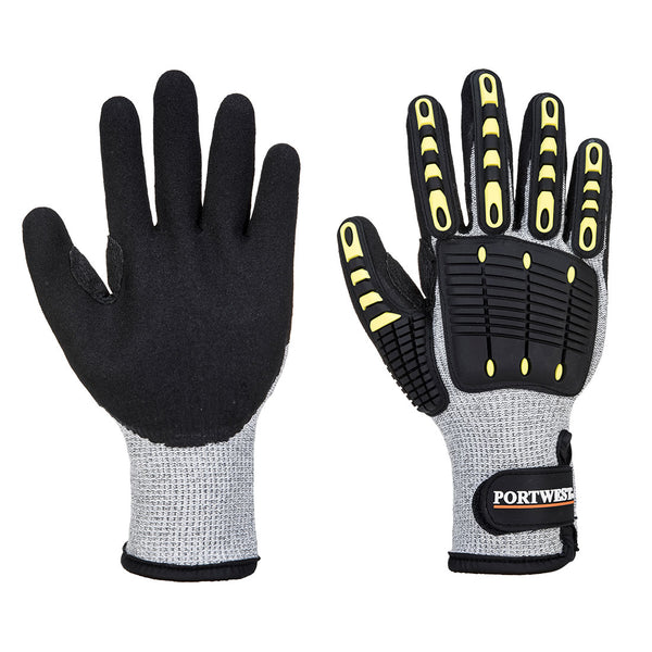 Portwest Anti Impact Cut Resistant Therm Glove A4, Gray/Black, Size XL (A729G8RXL) Each