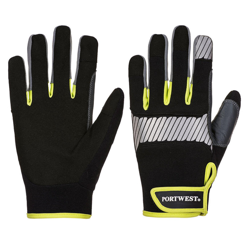 Portwest PW3 General Utility Glove, Black/Yellow, Size L (A770BKYL) Each