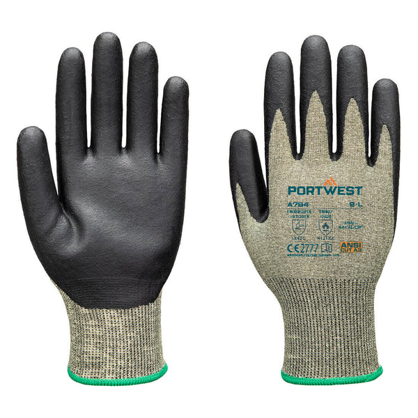 Portwest Arc Grip 18C Level 1 Glove, Green/Black, Size S (A784E8RS) Each