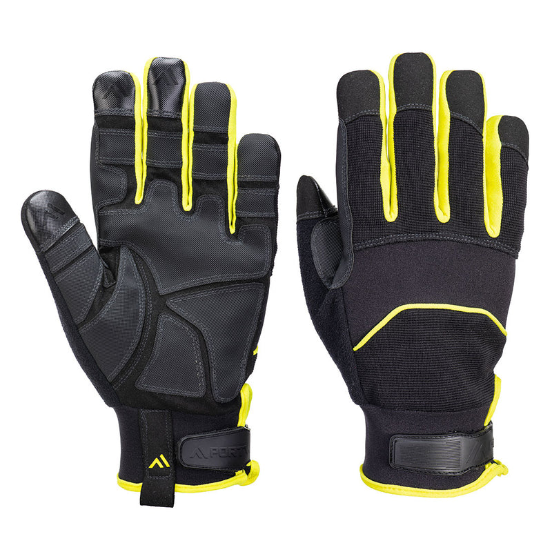Portwest Needle Resistant Glove, Black/Yellow, Size XL (A792BKYXL) Each