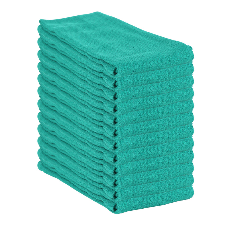 Arkwright Home Huck Cotton Cleaning Towels 16x26 Green (12/Pack) (PNP-ABSBNT-HGRN) 12/PK
