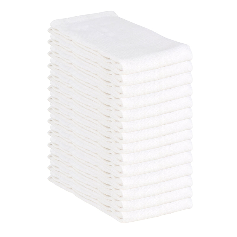 Arkwright Home Huck Cotton Cleaning Towels 16x26 White (12/Pack) (PNP-ABSBNT-WHTE) 12/PK