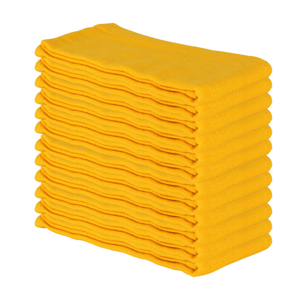 Arkwright Home Huck Cotton Cleaning Towels 16x26 Yellow (12/Pack) (PNP-ABSBNT-YELW) 12/PK
