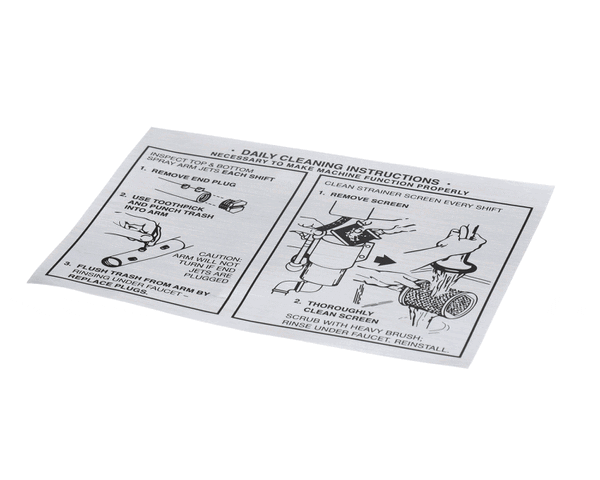 American Dish Service 089-9204 Decal, Cleaning Instruction ( (ADS089-9204) Each