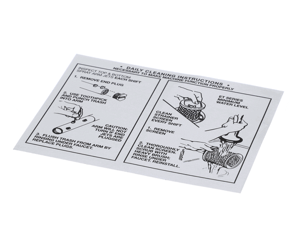 American Dish Service 089-9205 Decal, Cleaning Instruction ( (ADS089-9205) Each