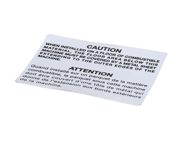 American Dish Service 089-9294 Decal, Caution Model Asq (Csa (ADS089-9294) Each