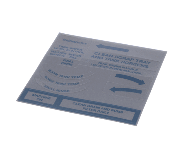 American Dish Service 289-9201 Decal, Label Set Model Adc-44 (ADS289-9201) Each