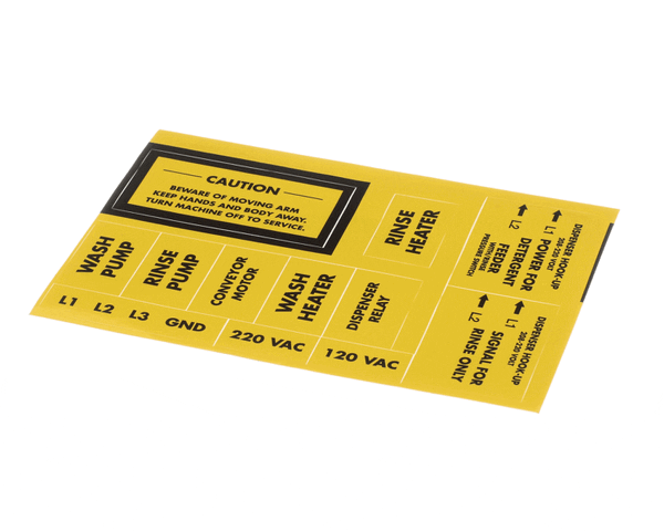 American Dish Service 289-9202 Decal, Control Box - Interior (ADS289-9202) Each