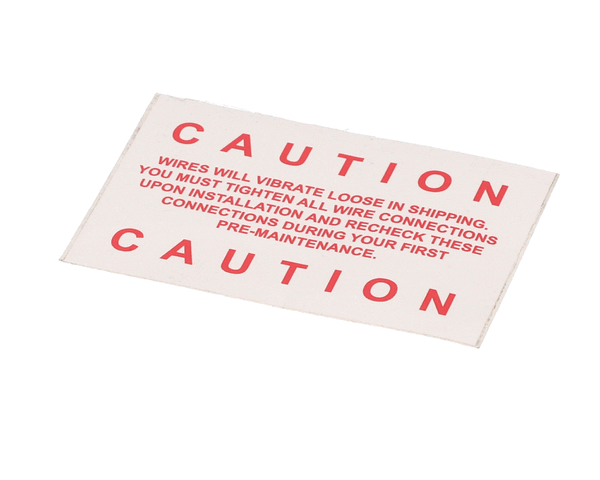 American Dish Service 289-9215 Decal, Wires May Vibrate Loose (ADS289-9215) Each