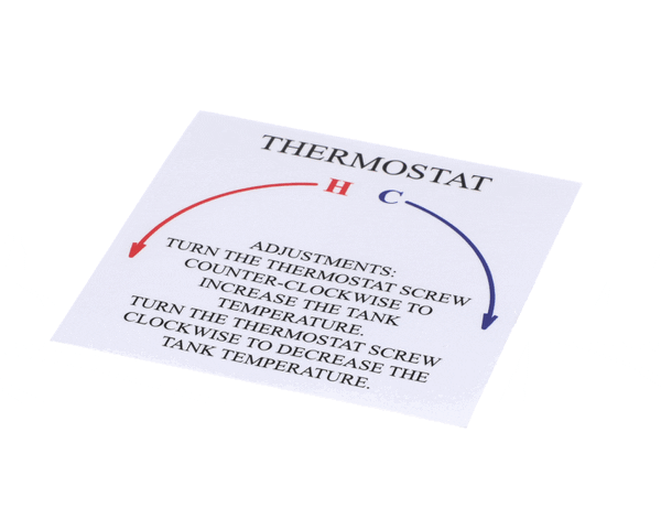 American Dish Service 289-9237 Decal, Thermostat Adjustment (ADS289-9237) Each