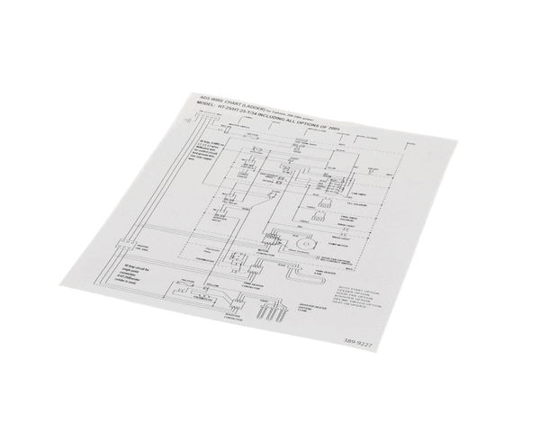 American Dish Service 389-9227 Decal, Wiring Diagram, Model (ADS389-9227) Each