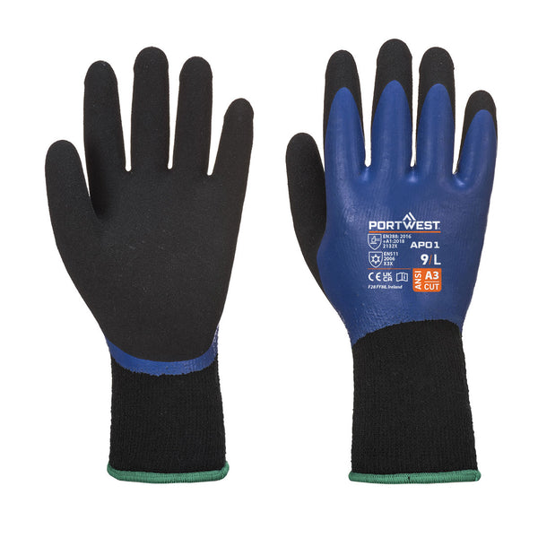 Portwest Thermo Pro Glove, Blue/Black, Size S (AP01B8RS) Each