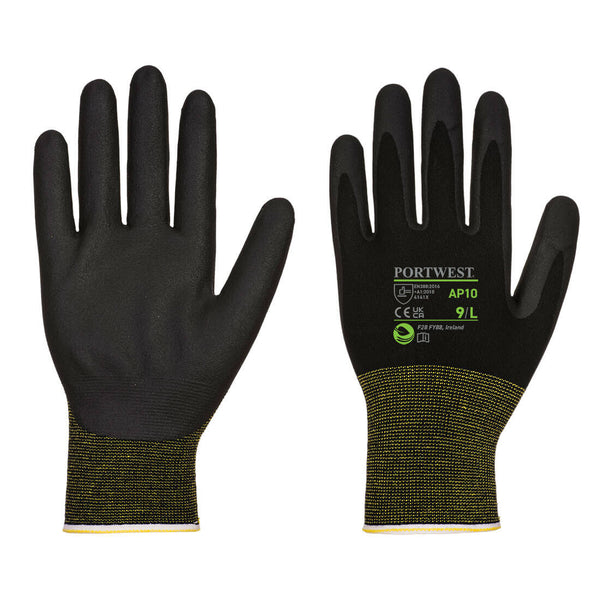 Portwest NPR15 Foam Nitrile Bamboo Glove, Black, Size XS (AP10K8RXS) Pack of 12
