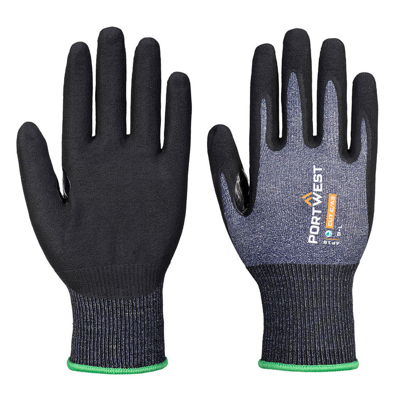 Portwest SG Cut C15 Nitrile Glove A3, Blue/Black, Size XS (AP18B8RXS) Pack of 12