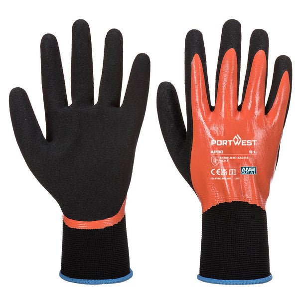 Portwest Dermi Pro Glove, Orange/Black, Size XL (AP30O8RXL) Each