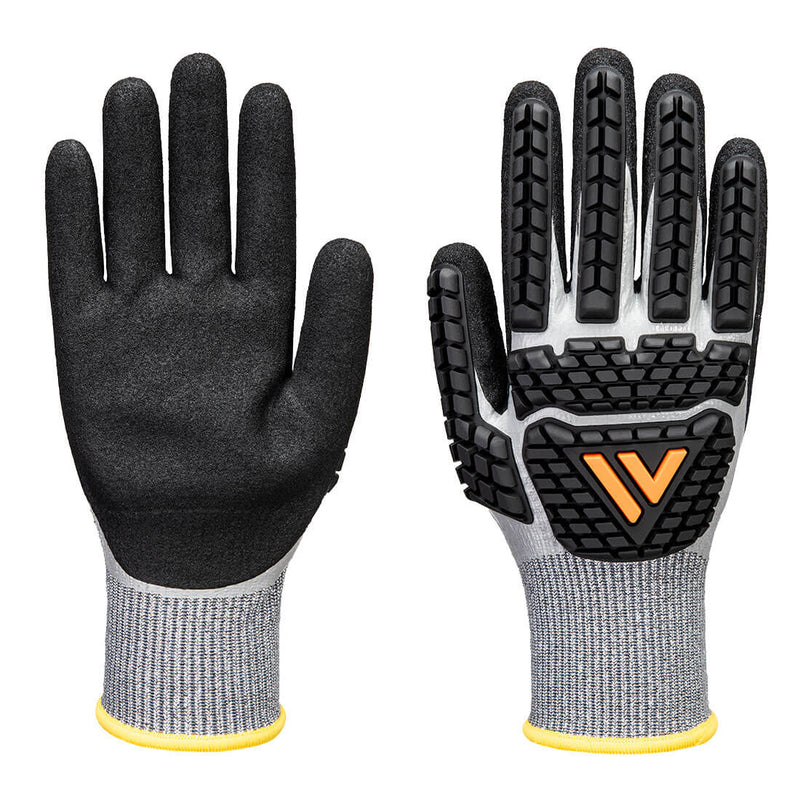 Portwest® Impact F13 Nitrile Waterproof Glove A6, Gray/Black, Size L (AP54G8RL) Each