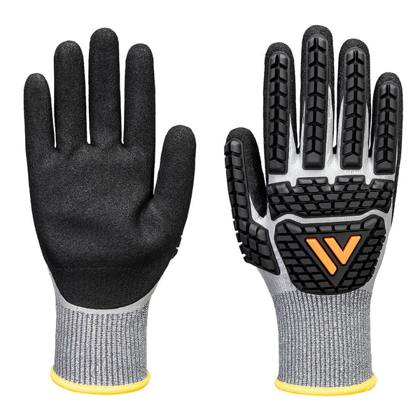 Portwest® Impact F13 Nitrile Waterproof Glove A6, Gray/Black, Size XL (AP54G8RXL) Each