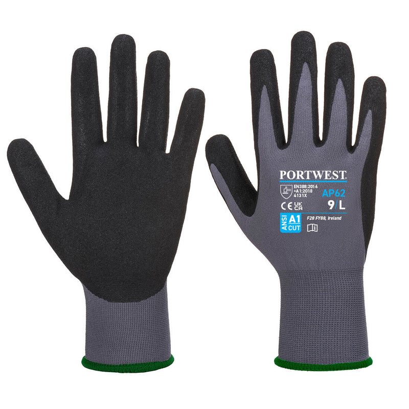Portwest® Dermiflex Aqua Glove , Gray/Black, Size XXL (AP62G8RXXL) Each