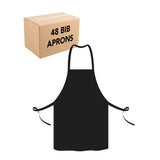 Hospeco® Mariposa Bib Apron 33x30 Black, 12/Pack (HOSAPRN-B-SPUN) Pack of 12