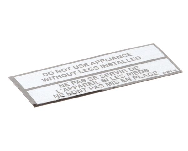 APW Wyott 8825300 Decal Leg Warning (APW8825300) Each