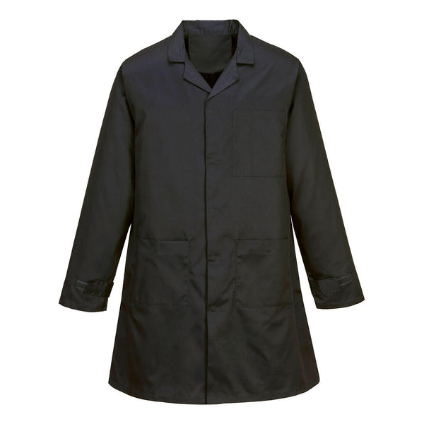 Portwest® Anti-Static ESD Coat, Black, Size XXXL (AS10BKRXXXL) Each