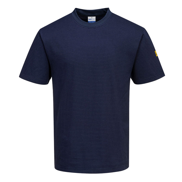 Portwest® Anti-Static ESD T-Shirt S/S, Navy, Size XS (AS20NARXS) Each