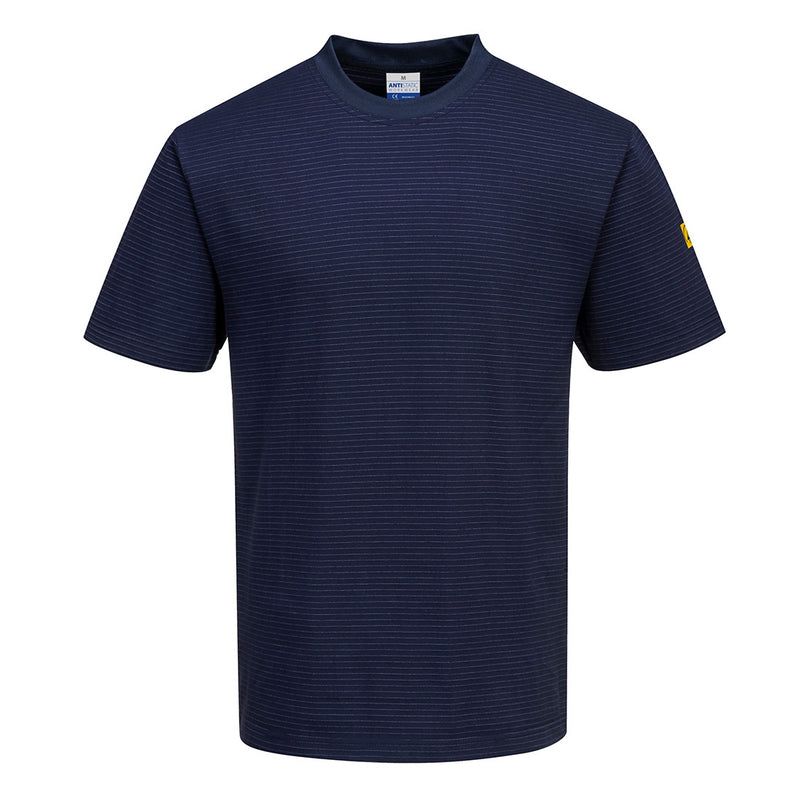 Portwest® Anti-Static ESD T-Shirt S/S, Navy, Size L (AS20NARL) Each