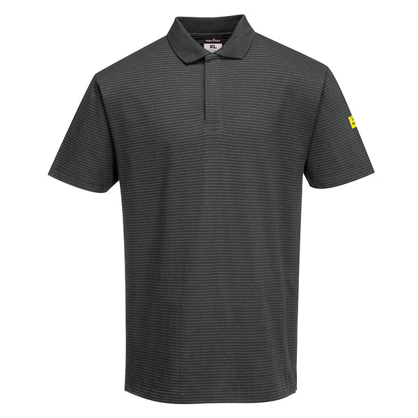 Portwest® Anti-Static ESD Polo Shirt S/S, Zoom Gray, Size XXXL (AS21ZORXXXL) Each
