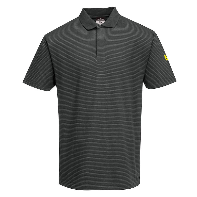 Portwest® Anti-Static ESD Polo Shirt S/S, Zoom Gray, Size M (AS21ZORM) Each