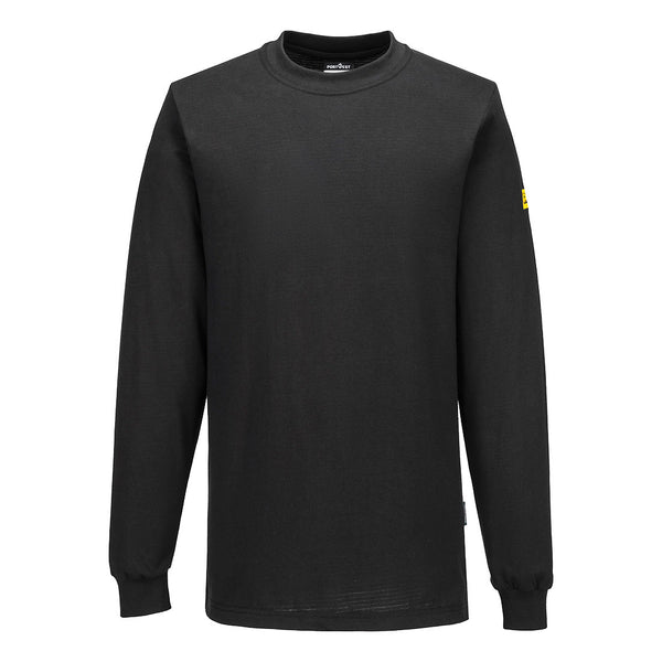 Portwest® Anti-Static ESD T-Shirt L/S, Black, Size XXL (AS22BKRXXL) Each