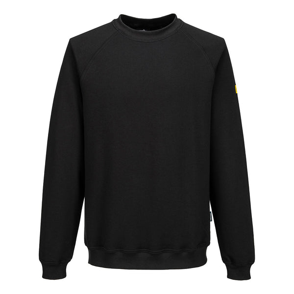 Portwest® Anti-Static ESD Sweatshirt, Black, Size XXXL (AS24BKRXXXL) Each