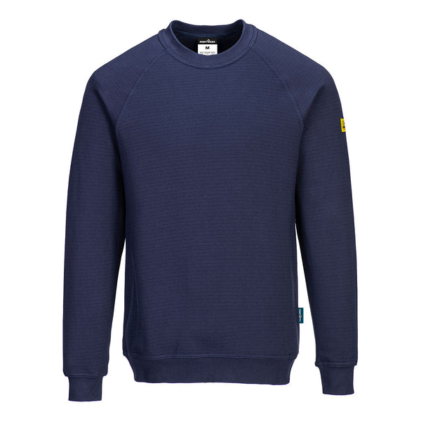 Portwest® Anti-Static ESD Sweatshirt, Navy, Size XXL (AS24NARXXL) Each