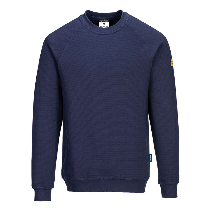 Portwest® Anti-Static ESD Sweatshirt, Navy, Size XXL (AS24NARXXL) Each