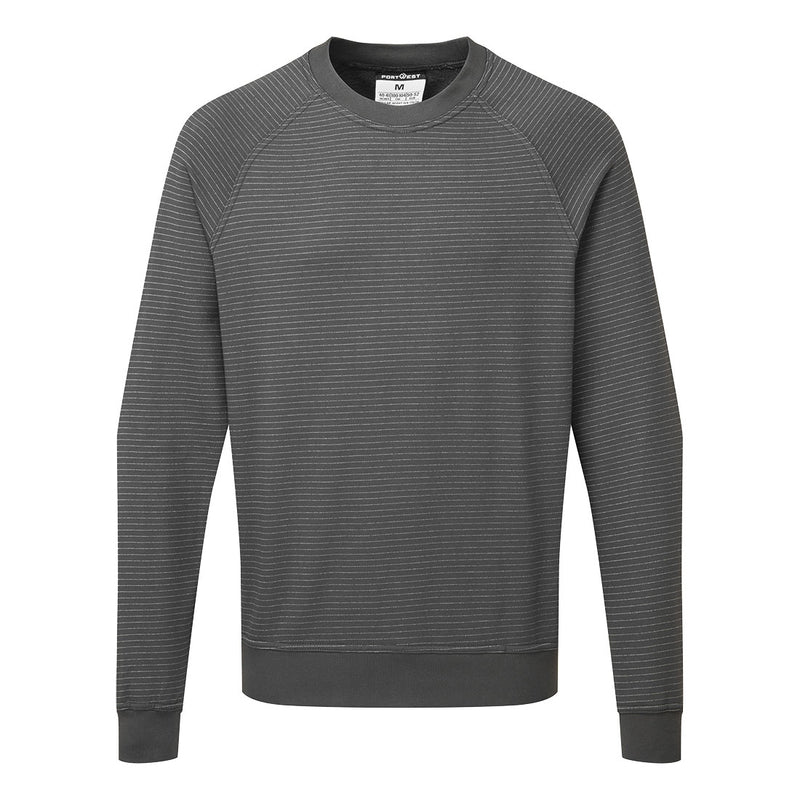 Portwest® Anti-Static ESD Sweatshirt, Zoom Gray, Size XS (AS24ZORXS) Each