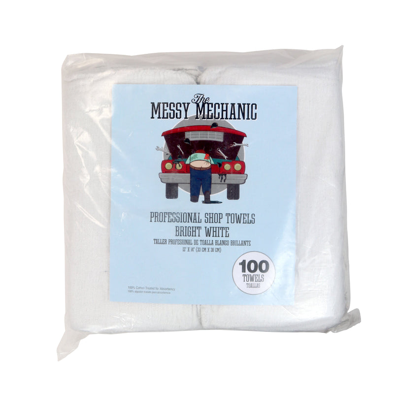 Arkwright Home Messy Mechanic Shop Towels 100PK White (1Bag) (PNP-WST100-BG) 1/BG