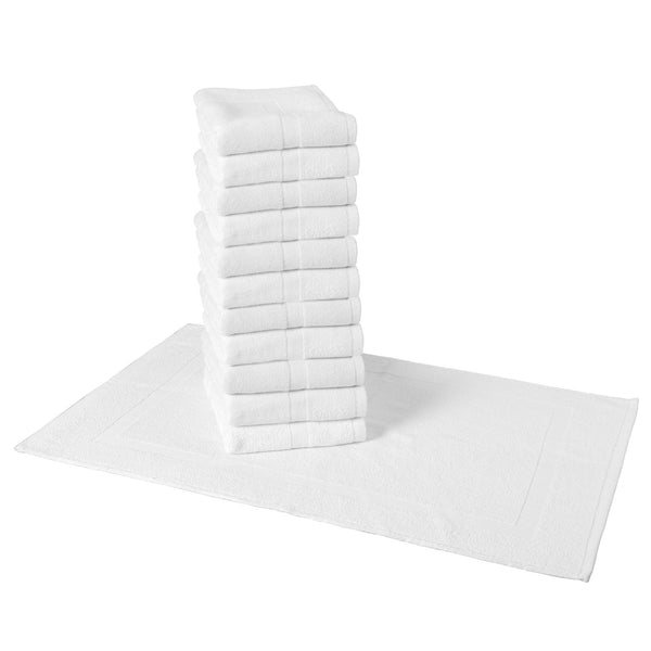Arkwright Home Admiral Bath Mat 20x30 White (12/Pack) (P-ADML-2030-7) 12/PK