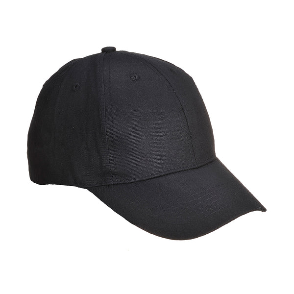 Portwest® Six Panel Baseball Cap, Black, Size  (B010BKR) Each
