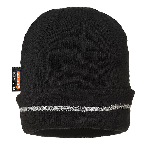 Portwest® Reflective Trim Knit Hat Insulatex Lined, Black, Size  (B023BKR) Each